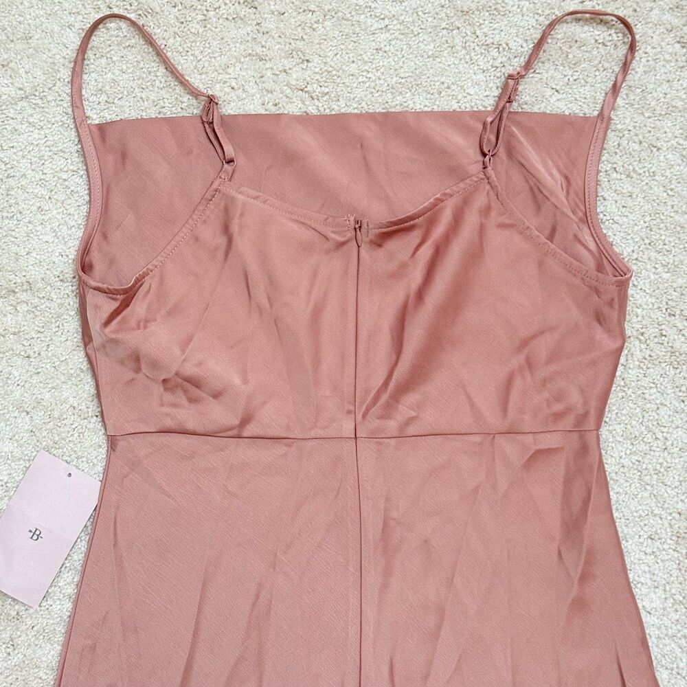NWT BHLDN Cowl Neck Maxi Side Slit Slip Dress Dusty Rose Orange Pink 10 - Picture 8 of 12